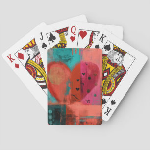 Jeu De Cartes Rouge Rose Saint-Valentin Graffiti Cœur Brisé