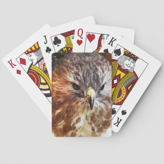 JEU DE CARTES ROUGE TAILLÉ HAWK (dos)