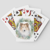 Jeu De Cartes Rough Collie Christmas Wreath Festive Pup (dos)