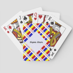 Jeu De Cartes Roumanie et Drapeau Roumain Personnalisé en Carrea