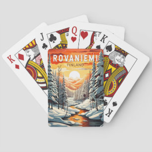 Jeu De Cartes Rovaniemi Finlande Travel Art Vintage