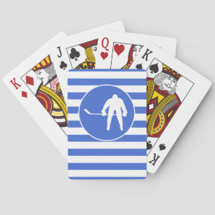 Jeu De Cartes Royal Blue and White Strips; Hockey