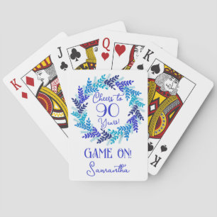 Jeu De Cartes Royal Blue encourage à 90 ans fête d'anniversaire