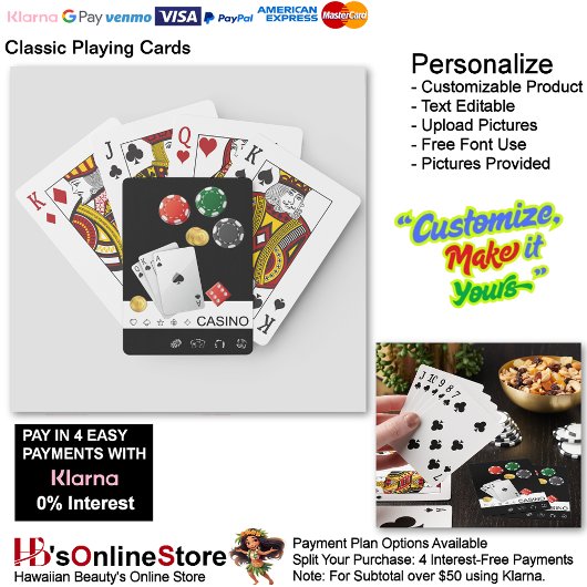 Jeu De Cartes Royal Flush Classic Playing Cartes Black Arrière -