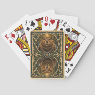 Jeu De Cartes Ruisseau de la forêt de castors Watercolor GeoSaga