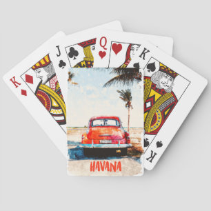 Jeu De Cartes Russe Havana Cuba Vintage voyage Aquarelle