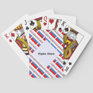 Jeu De Cartes Russie Drapeau Russe Carrelé Personnalisation Noir