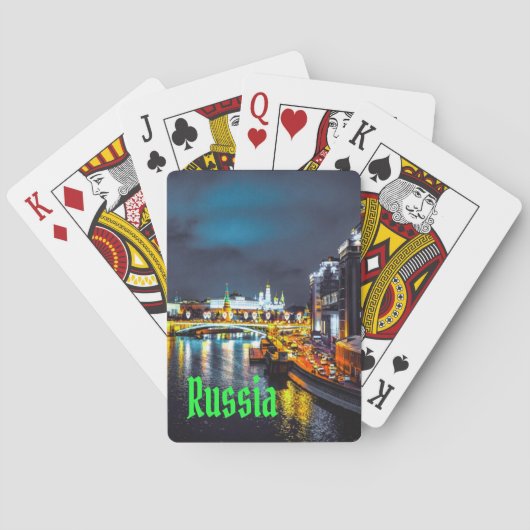 Jeu De Cartes Russie ou Fédération de Russie Moscou la nuit (dos)
