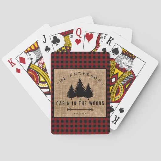 Jeu De Cartes Rustic Country Family Nom Cabin dans les Woods (dos)