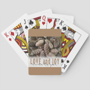 Jeu De Cartes Rustic Holiday Love and Joy Pine Cone