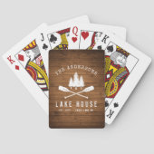 Jeu De Cartes Rustic Lake House Bateau Arbres Bois Imprimer (dos)