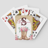 Jeu De Cartes Rustic Pink Cowgirl Monogrammed Floral (dos)