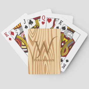 Jeu De Cartes Rustique Faux Brown taché Bois personnalisé