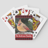 Jeu De Cartes Rustique Noël Plaid Nom de famille Cardinal (dos)