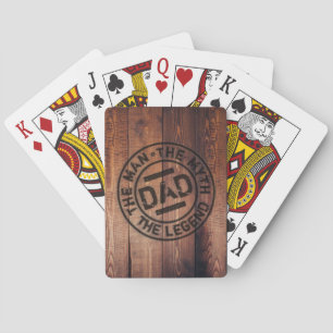 Jeu De Cartes Rustique Papa L'Homme Mythe Légende Bois Pyrograph