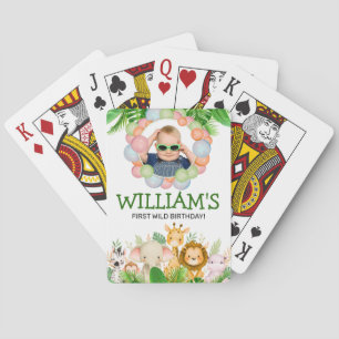 Jeu De Cartes Safari ANIMAUX Wild One Anniversaire PHOTO 