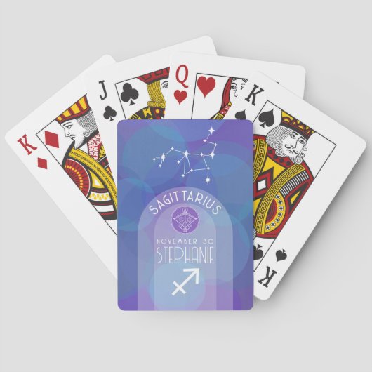 Jeu De Cartes Sagittarius Zodiac Astrologie Signe Photo Date de (dos)
