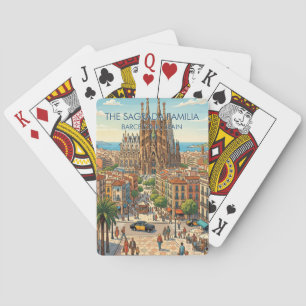 Jeu De Cartes Sagrada Familia Barcelone Espagne Voyage Art Vinta