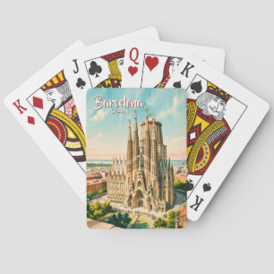 Jeu De Cartes Sagrada Familia personnalisée Barcelone Voyage Aqu