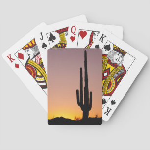 Jeu De Cartes Saguaro Cactus au coucher du soleil