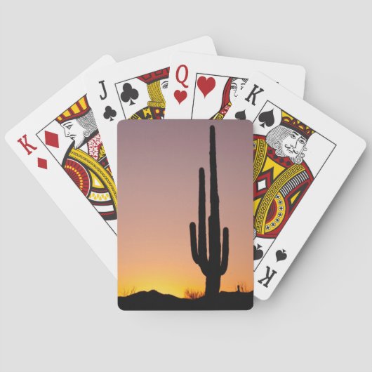 Jeu De Cartes Saguaro Cactus au coucher du soleil (dos)