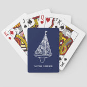 Jeu De Cartes Sailing Boat Captain Name Nautical Navy Blue (dos)