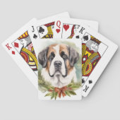 Jeu De Cartes Saint Bernard Christmas Wreath Festive Pup (dos)