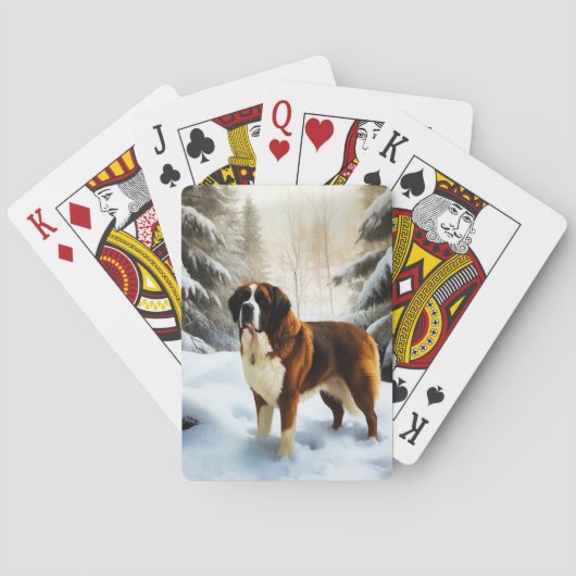 Jeu De Cartes Saint Bernard Laisser Neige Noël (dos)