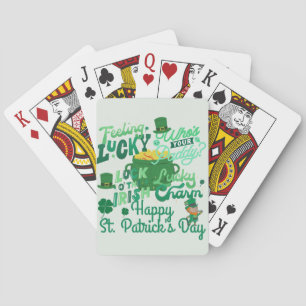 Jeu De Cartes Saint Patrick's Day Irlandais Shamrock de la chanc