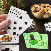 Jeu De Cartes Saint Patrick's Day Shamrock Pot of Gold Black Cat (In Situ)