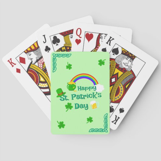 Jeu De Cartes Saint Patrick's Day Shamrock Pot of Gold Celtic Kn (dos)