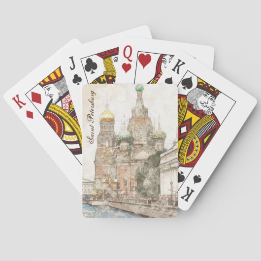 Jeu De Cartes Saint-Pétersbourg Russie Poker Jouer des cartes (dos)