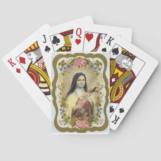 Jeu De Cartes Saint-Thérèse le petit Crucifix Rose (dos)