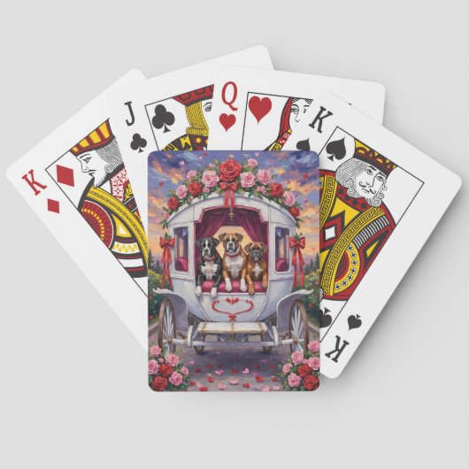 Jeu De Cartes Saint-Valentin Chien Boxer  (dos)