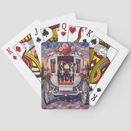Jeu De Cartes Saint-Valentin Chien Heeler Bleu (dos)