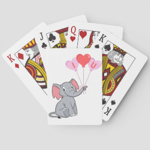 Jeu De Cartes Saint Valentin mignon Je t'aime éléphant