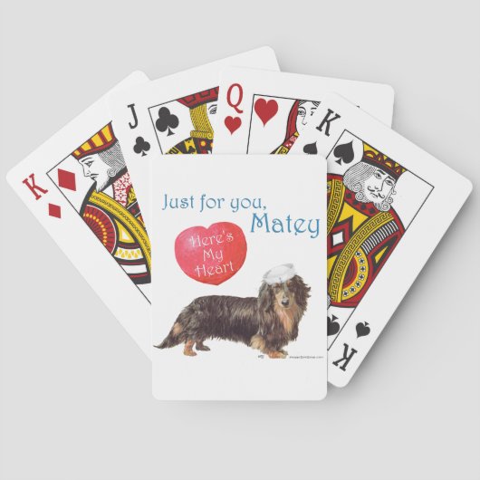 Jeu De Cartes Saint-Valentin teckel (dos)