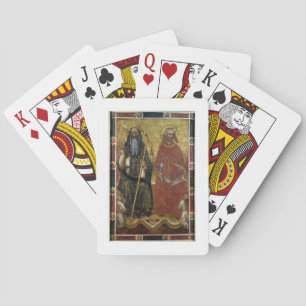 Jeu De Cartes Saints Anthony Abbot et Eligius - Processus peint