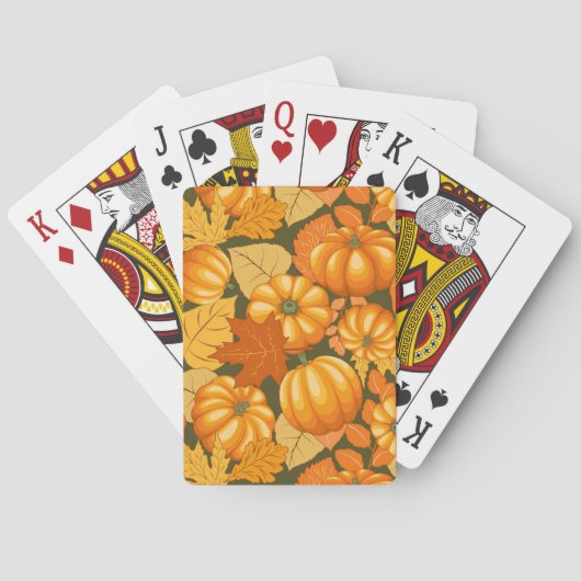 Jeu De Cartes Saison d'automne Halloween Citrouille Motif (dos)