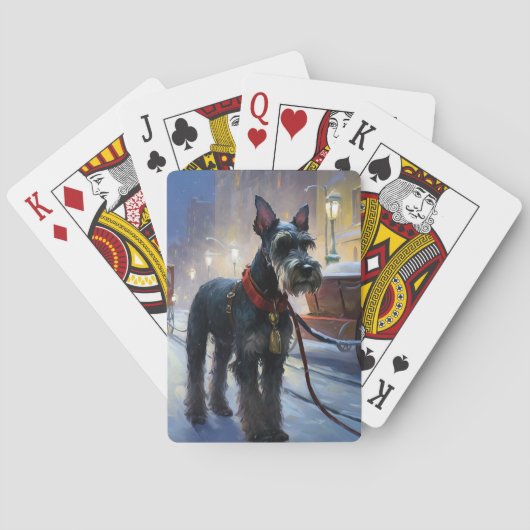 Jeu De Cartes Saison de Noël des Schnauzer miniatures (dos)