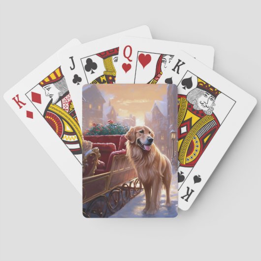 Jeu De Cartes Saison de Noël Golden Retriever (dos)