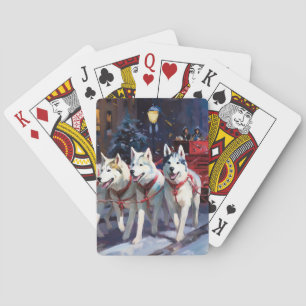 Jeu De Cartes Saison de Noël Sibérienne Husky