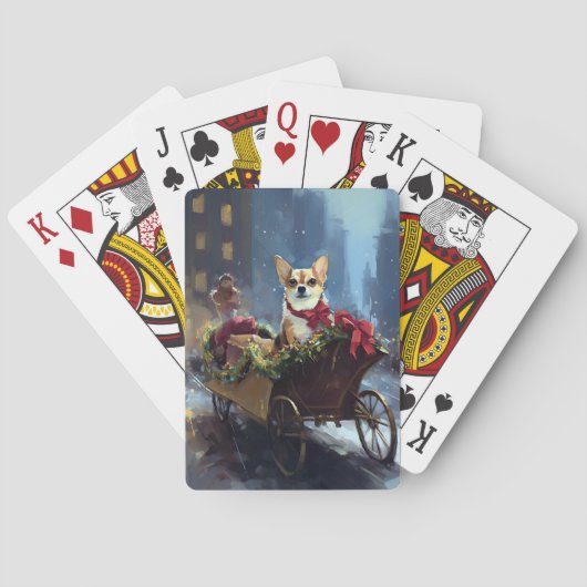 Jeu De Cartes saison des fêtes de Noël de chihuahua (dos)