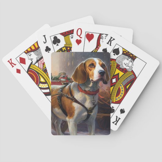 Jeu De Cartes Saison festive de Noël beagle (dos)