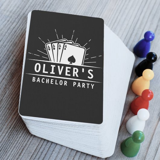 Jeu De Cartes Salle de Bachelor moderne Nom Casino | Noir