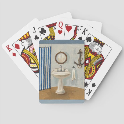 Jeu De Cartes Salle de bain à thème nautique (dos)