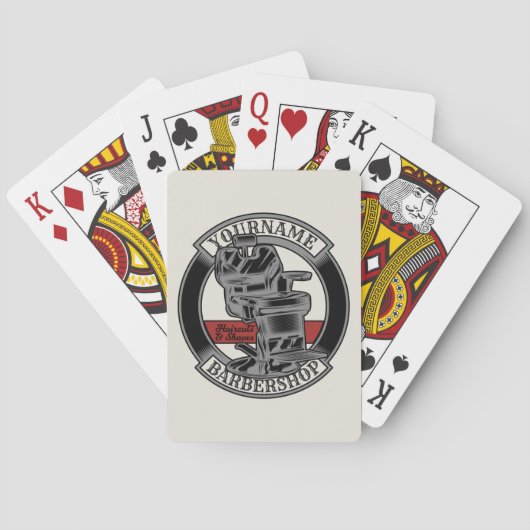 Jeu De Cartes Salon de coiffeur Retro Personnalisé (dos)