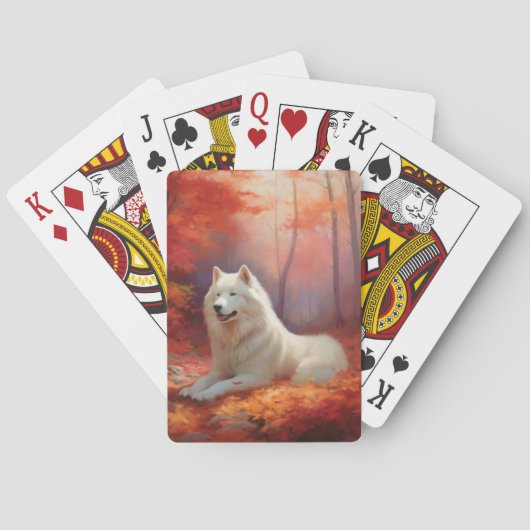 Jeu De Cartes Samoyé en automne Leaves Fall Inspire (dos)