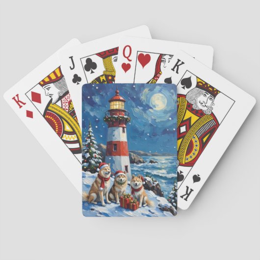 Jeu De Cartes Samoyed Noël Phare Vacances (dos)