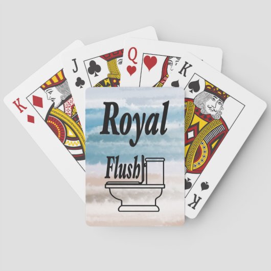 Jeu De Cartes Sandy Beach Ocean Waves Aquarelle Abstraite (dos)